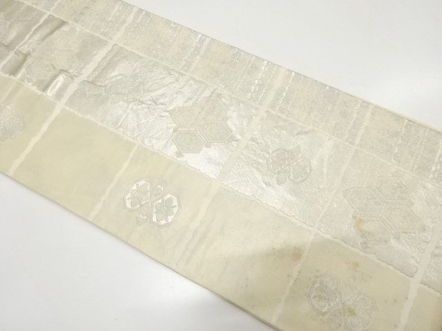 JAPANESE KIMONO / ANTIQUE FUKURO OBI / WOVEN GRID